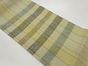 紐通し横段模様織出し袋帯